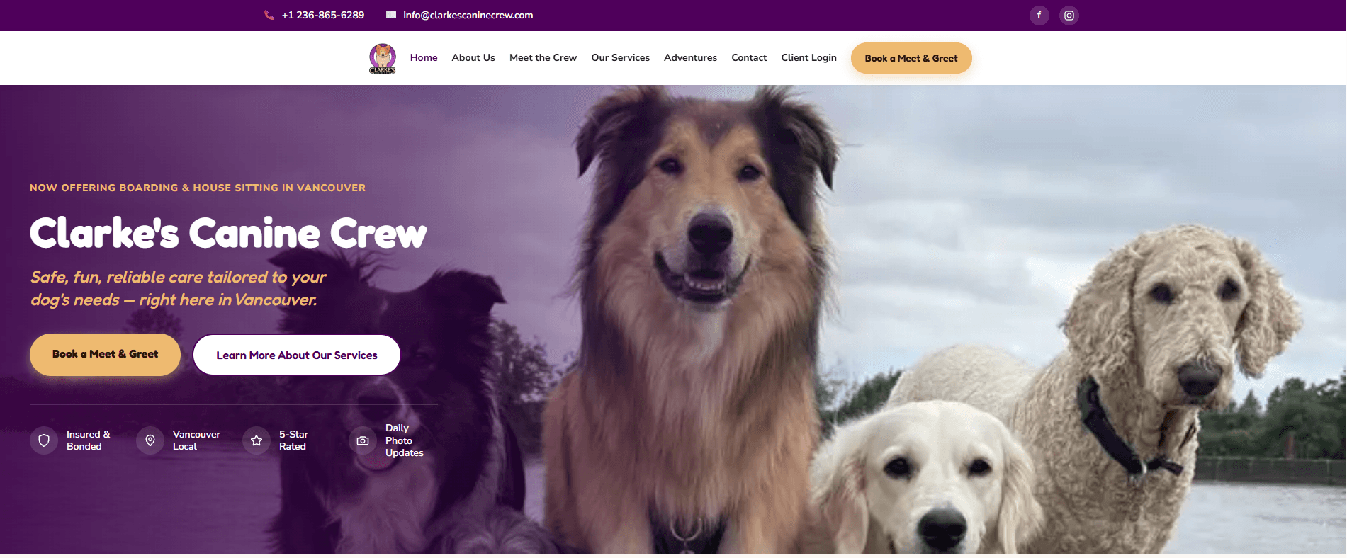 Clarke's Canine Crew website